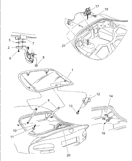 1997 Dodge Viper Glass, Backlite Diagram