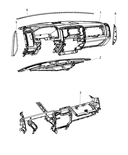 2019 Ram 4500 Instrument Panel & Structure Diagram