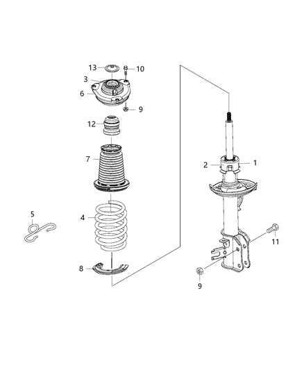 2020 Jeep Compass STRUT-Front Suspension Diagram for 68290235AB