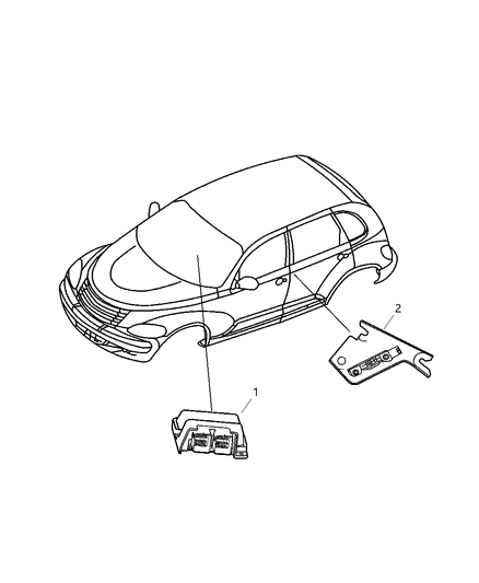 2004 Chrysler PT Cruiser Air Bag Control Module Diagram for 4671776AF