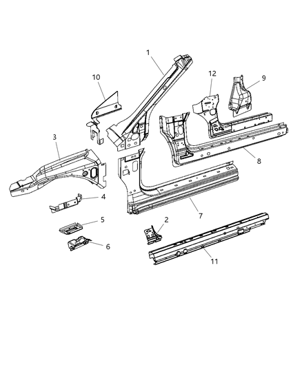 2013 Chrysler 200 Frame-Windshield Diagram for 5008735AF