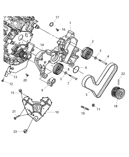 2007 Dodge Nitro Cover-Timing Case Diagram for 4892267AA