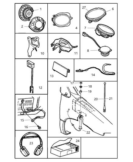 2003 Chrysler Voyager Speakers-Antenna Diagram