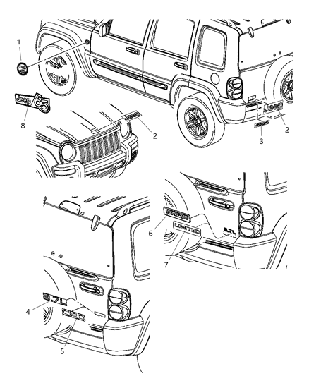 2006 Jeep Liberty Nameplates Diagram