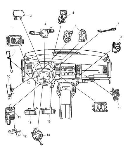 2001 Dodge Ram 1500 Switches Instrument Panel Diagram