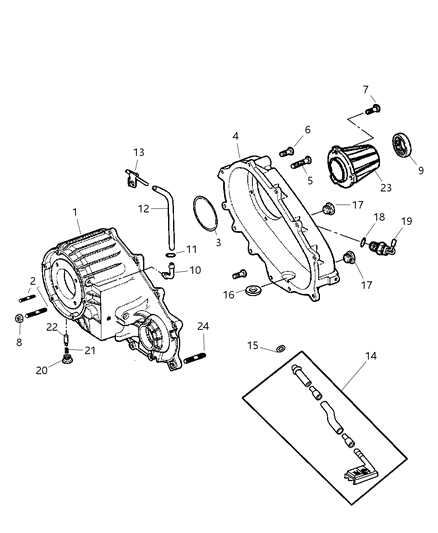 2007 Dodge Ram 2500 Case Front , Rear & Related Parts Diagram 1