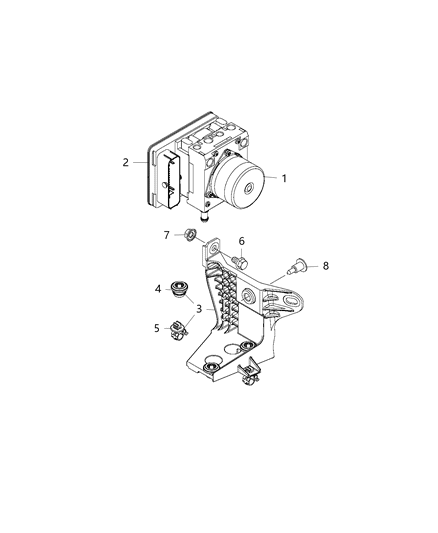 2015 Jeep Renegade Abs Control Module Diagram for 68286050AA