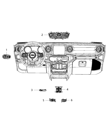 2021 Jeep Gladiator Power Window Diagram for 68290764AE