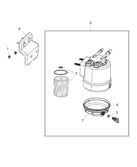 2020 Ram 3500 Pickup Fuel Filter & Water Separator Diagram 1