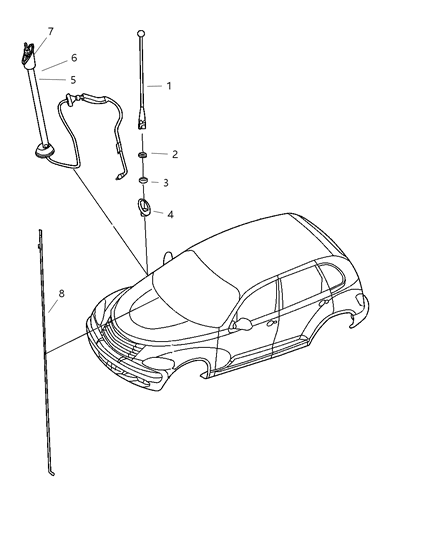 2009 Chrysler PT Cruiser Cable-Antenna Diagram for 4671771AD