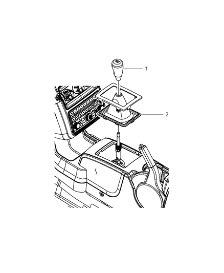 2010 Dodge Journey Gear Shift Boot , Knob And Bezel Diagram 2