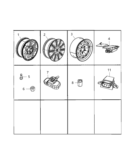 2009 Chrysler Aspen Steel Wheel Rim Diagram for 52113234AA