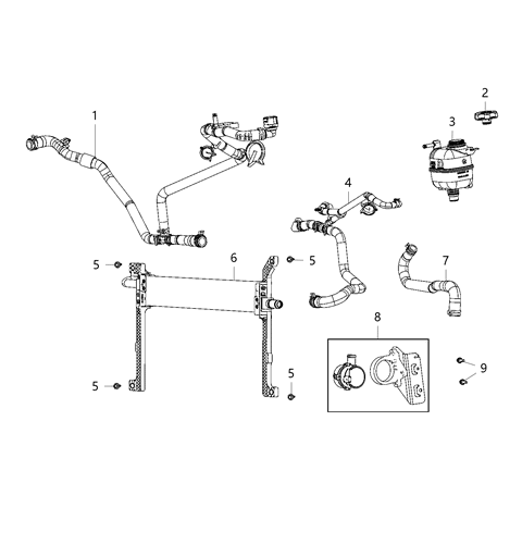 2020 Jeep Wrangler Auxiliary Coolant System Diagram 4