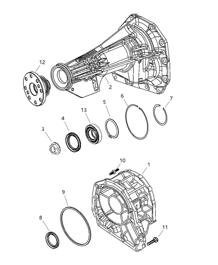 2006 Jeep Commander Housing-Transmission Rear Extension Diagram for 52119499AA