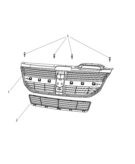 2009 Dodge Journey Grille-Lower Diagram for 5178282AA