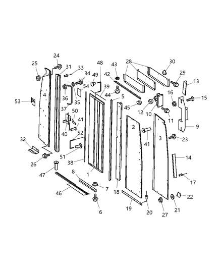 2007 Dodge Sprinter 2500 Rail-Cargo Compartment Diagram for 68015158AA