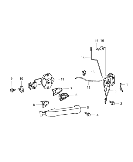 2007 Dodge Sprinter 2500 Bracket-Door Handle Diagram for 68010007AA