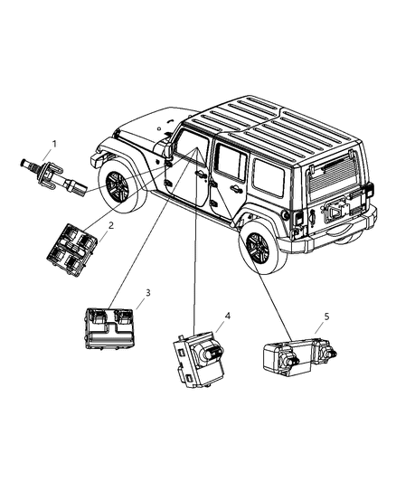 2007 Jeep Wrangler Switches - Body Diagram
