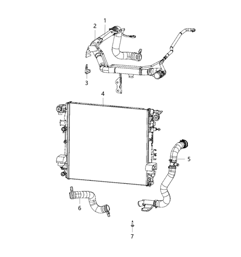 2020 Jeep Wrangler Radiator Hoses And Related Parts Diagram 2