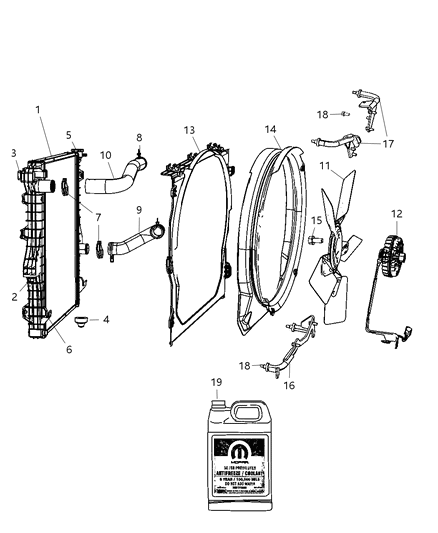 2009 Dodge Ram 3500 Radiator & Related Parts Diagram