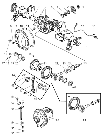 2007 Jeep Grand Cherokee Gear Kit-Center Differential Diagram for 4883087AC