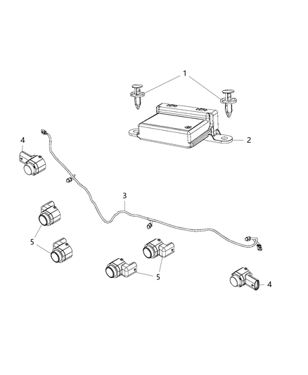 2018 Jeep Compass Park Assist, Front Diagram