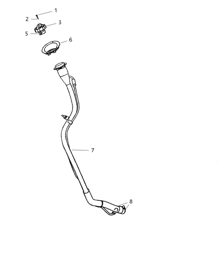 2004 Chrysler PT Cruiser Fuel Filler Tube Diagram