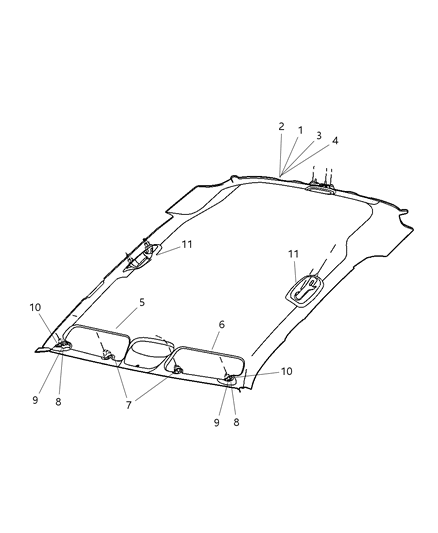 2004 Jeep Liberty Visor Diagram for ZX32TL2AA