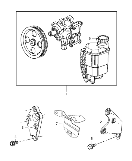 2017 Ram 3500 Power Steering Pump & Reservoir Diagram 1