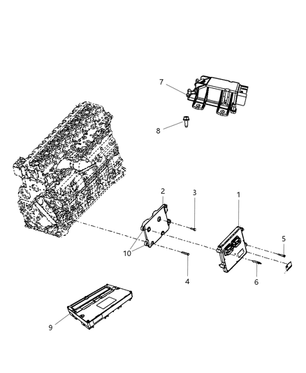 2008 Dodge Ram 3500 Engine Controller Module Diagram for R5179027AA