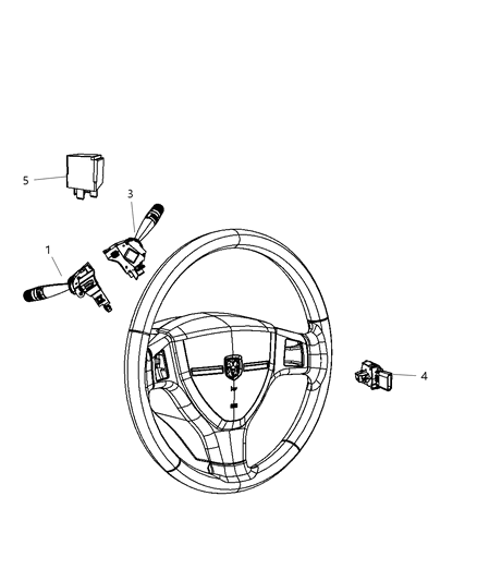 2009 Dodge Viper Switches - Steering Column & Wheel Diagram