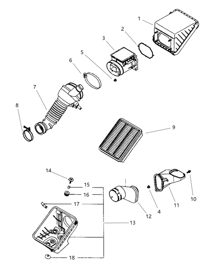 1997 Chrysler Sebring Coupe Air Cleaner Diagram 2