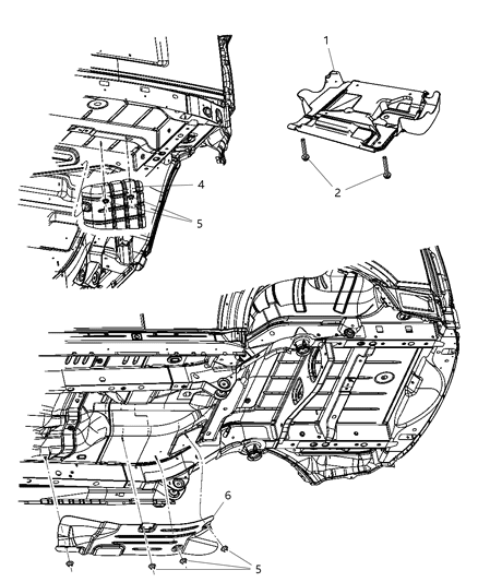 2007 Dodge Nitro Shield-Floor Pan Diagram for 55113276AC