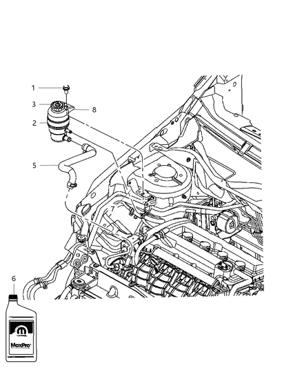 2011 Jeep Compass Reservoir-Power Steering Fluid Diagram for 5272728AB