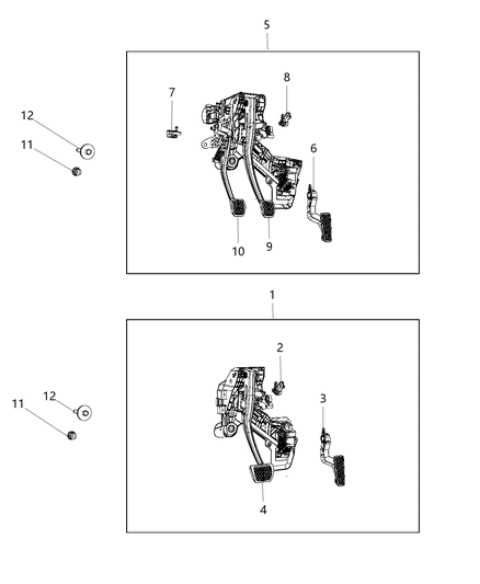 2018 Jeep Wrangler Pedal-Non Adjustable Diagram for 4581889AE