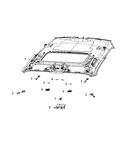 2019 Dodge Challenger Lamps, Headliner Diagram