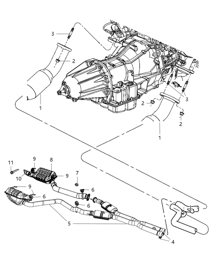 2010 Dodge Challenger Converter-Front Diagram for 5039032AA