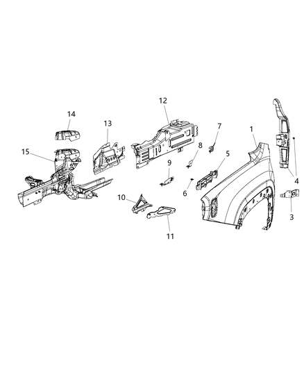 2020 Jeep Renegade Extension-Fender Diagram for 68254332AA