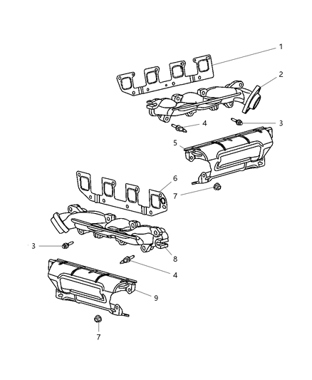 2007 Dodge Magnum Intake & Exhaust Manifold Diagram 3