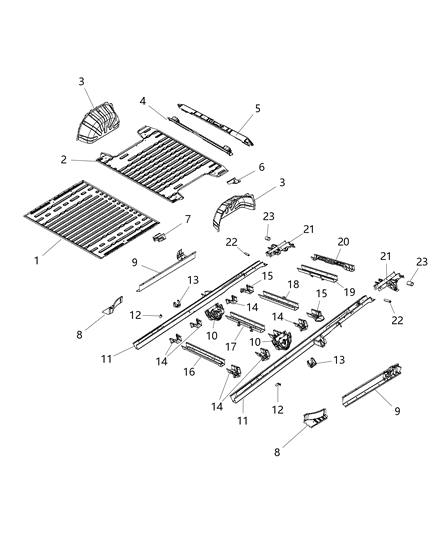 2018 Ram ProMaster 1500 Rear Rail Diagram for 68167188AC