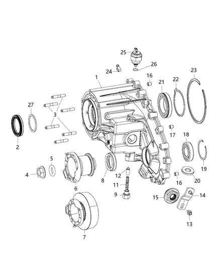2014 Jeep Wrangler Case & Related Parts Diagram 5
