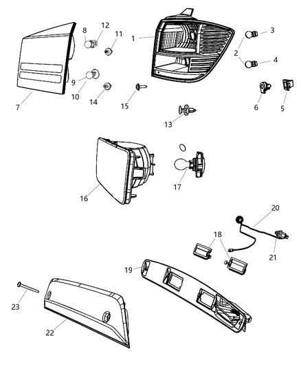 2009 Dodge Journey GROMMET-Tail Lamp Diagram for 5113359AA