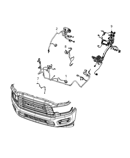 2020 Ram 2500 Front End Module Diagram for 68437639AB