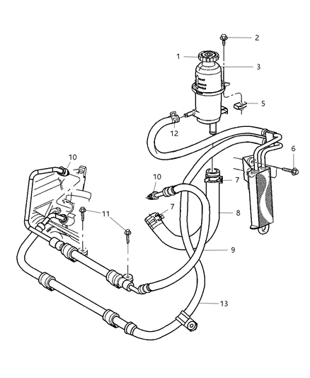 2007 Jeep Liberty Power Steering Hoses And Reservoir Diagram 1