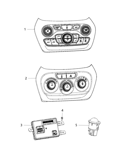 2014 Jeep Cherokee Air Conditioner And Heater Control Diagram for 68103284AC