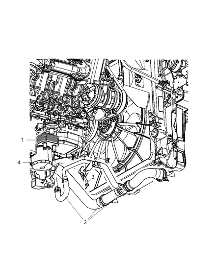 2008 Dodge Nitro Engine Oil Cooler & Hoses / Tubes Diagram 2