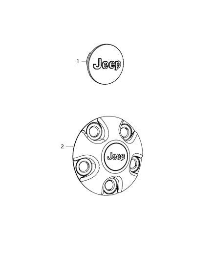 2018 Jeep Wrangler Center Caps Diagram