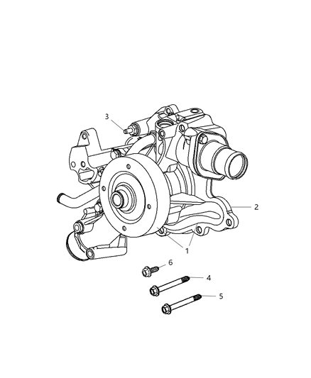 2008 Dodge Ram 3500 Cab Chassis Water Pump & Related Parts Diagram 1