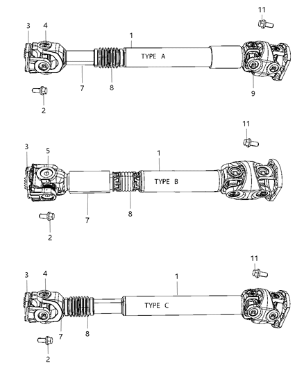 2009 Dodge Ram 3500 Pickup Shaft , Drive , Front Diagram 1
