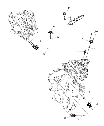 2007 Dodge Ram 3500 Sensors - Engine Diagram 2